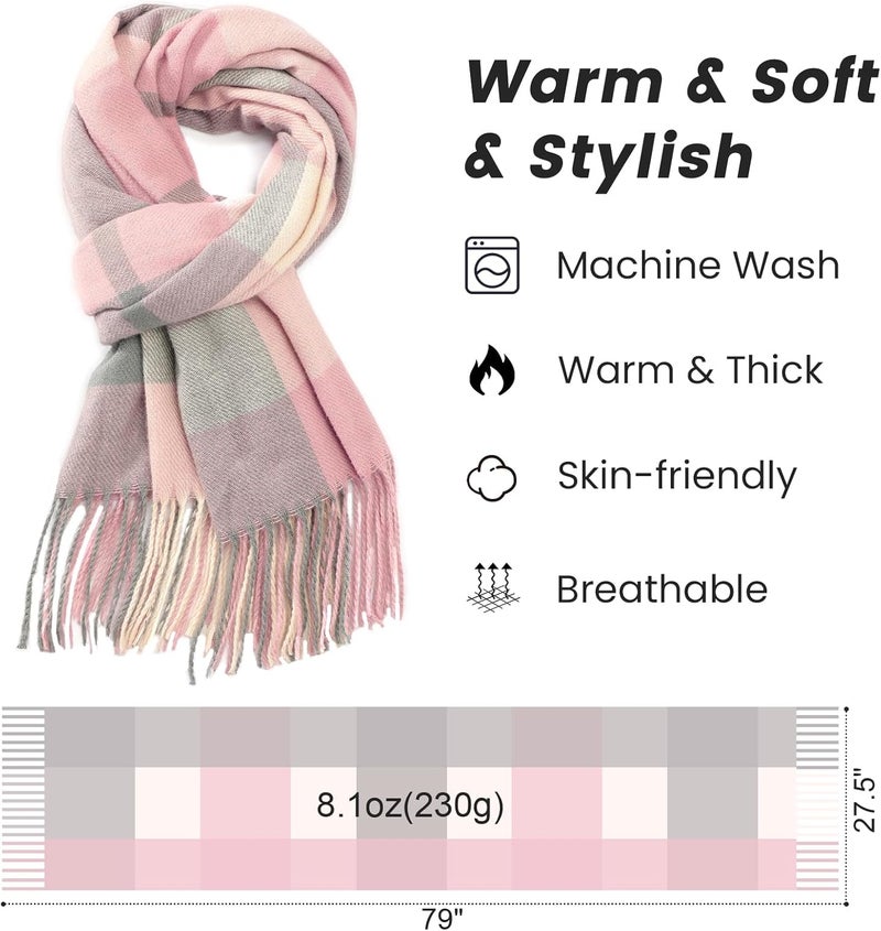 Pleneal Scarf for Women, Womens Winter/Fall Scarf,Long Plaid Shawls and Wraps, Cashmere Feel Blanket Pashmina Scarves - Image 3